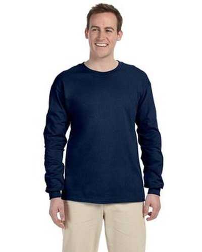 Fruit of the Loom 4930 Adult Hd Cotton Long-Sleeve T-Shirt - J Navy - HIT a Double