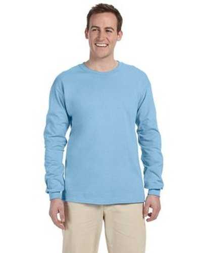 Fruit of the Loom 4930 Adult Hd Cotton Long-Sleeve T-Shirt - Light Blue - HIT a Double