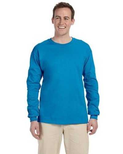 Fruit of the Loom 4930 Adult Hd Cotton Long-Sleeve T-Shirt - Pacific Blue - HIT a Double