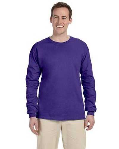 Fruit of the Loom 4930 Adult Hd Cotton Long-Sleeve T-Shirt - Purple - HIT a Double