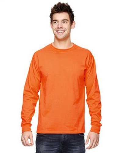 Fruit of the Loom 4930 Adult Hd Cotton Long-Sleeve T-Shirt - Safety Orange - HIT a Double