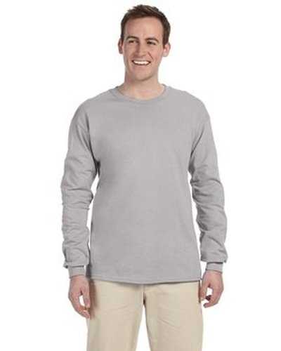 Fruit of the Loom 4930 Adult Hd Cotton Long-Sleeve T-Shirt - Silver - HIT a Double