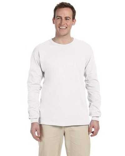 Fruit of the Loom 4930 Adult Hd Cotton Long-Sleeve T-Shirt - White - HIT a Double