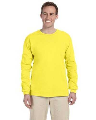 Fruit of the Loom 4930 Adult Hd Cotton Long-Sleeve T-Shirt - Yellow - HIT a Double