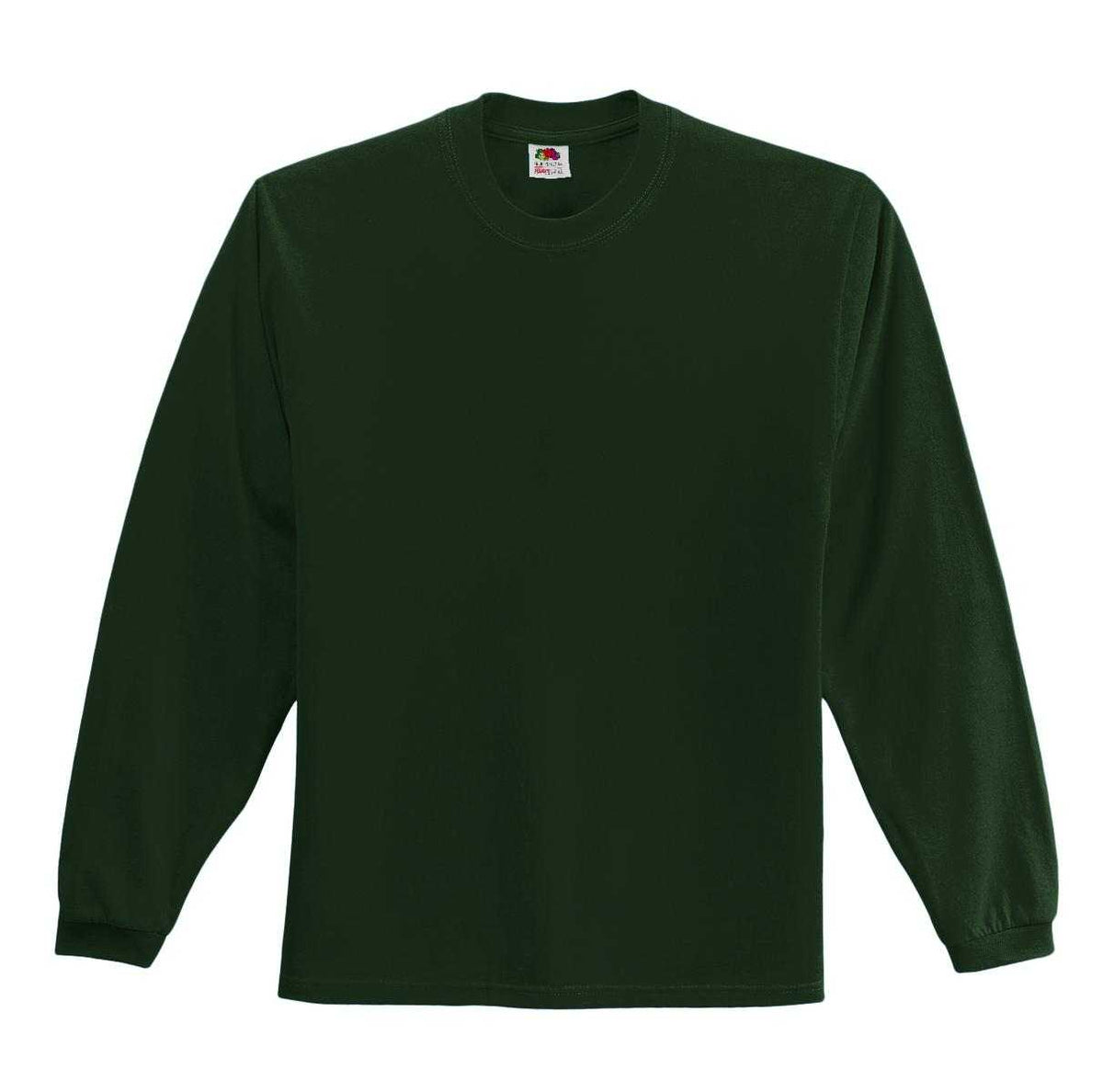 Fruit of the Loom 4930 HD Cotton 100% Cotton Long Sleeve T-Shirt - Forest Green - HIT a Double