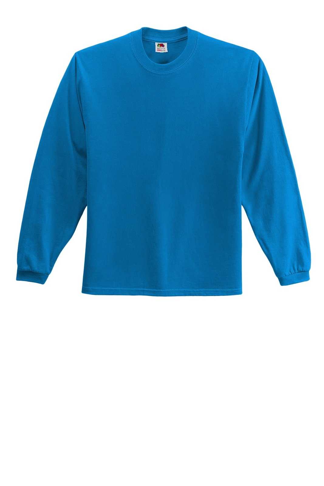 Fruit of the Loom 4930 HD Cotton 100% Cotton Long Sleeve T-Shirt - Pacific Blue - HIT a Double
