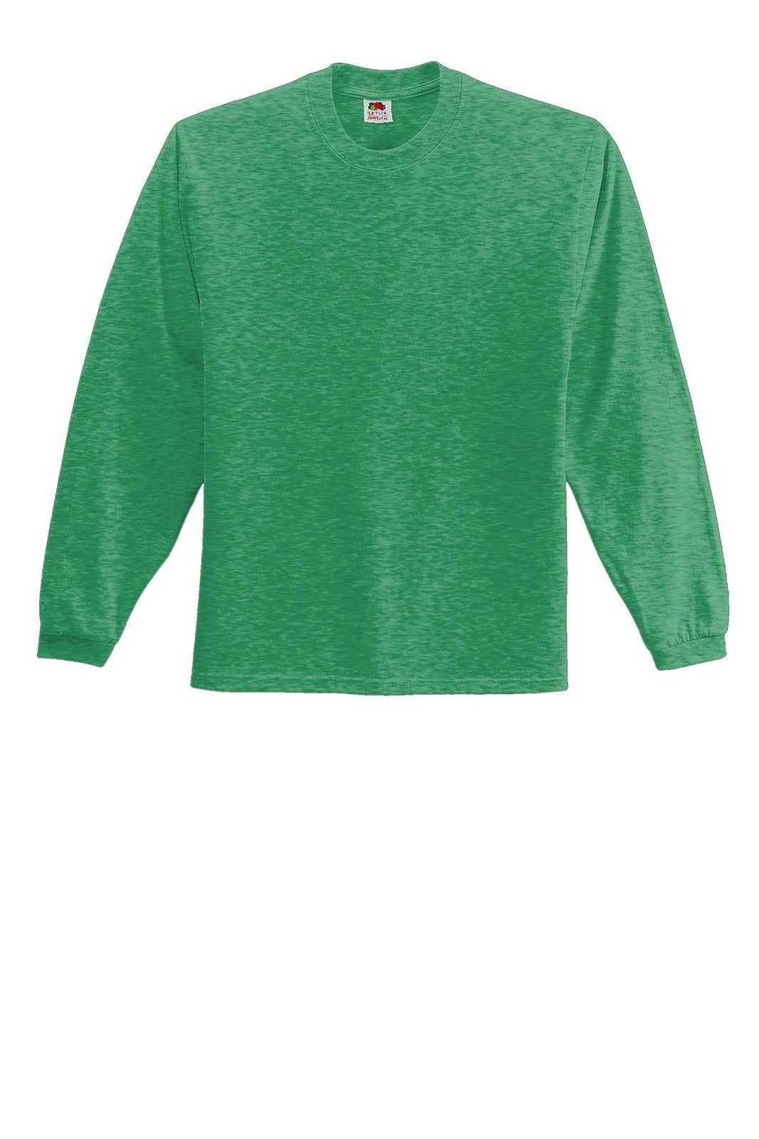 Fruit of the Loom 4930 HD Cotton 100% Cotton Long Sleeve T-Shirt - Retro Heather Green - HIT a Double