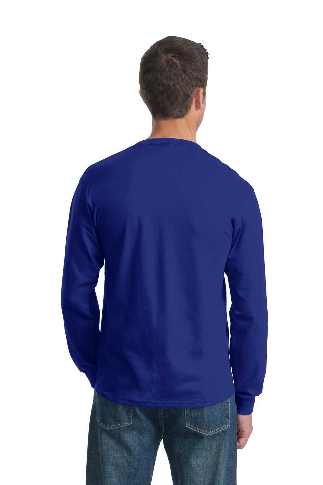Fruit of the Loom 4930 HD Cotton 100% Cotton Long Sleeve T-Shirt - Royal - HIT a Double