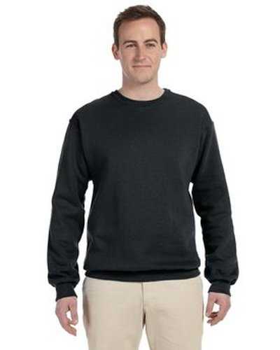 Fruit of the Loom 82300 Adult Supercotton Fleece Crew - Black - HIT a Double