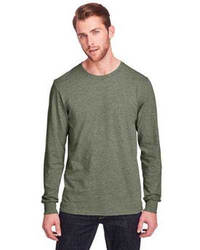 Fruit of the Loom IC47LSR Adult Iconic Long Sleeve T-Shirt - Military Green Heather - HIT a Double