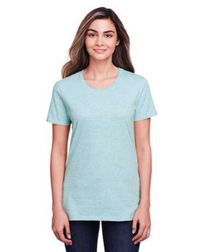 Fruit of the Loom IC47WR Ladies&#39; Iconic T-Shirt - Aqua Velvet Heather - HIT a Double