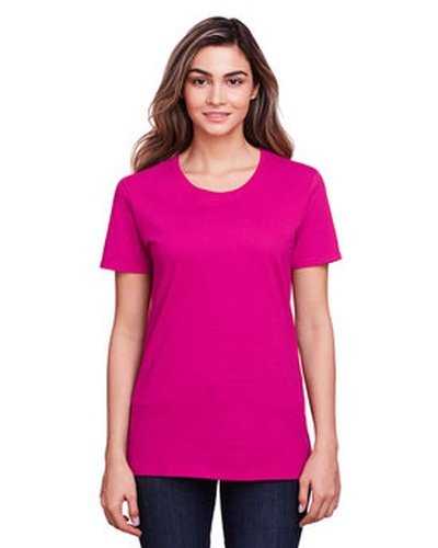 Fruit of the Loom IC47WR Ladies&#39; Iconic T-Shirt - Cyber Pink - HIT a Double