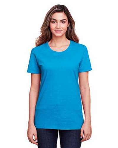 Fruit of the Loom IC47WR Ladies&#39; Iconic T-Shirt - Pacific Blue - HIT a Double