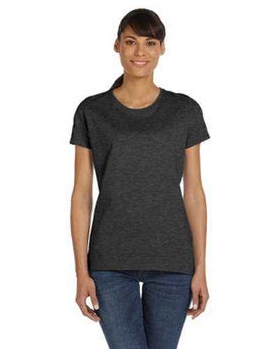 Fruit of the Loom L3930R Ladies&#39; Hd Cotton T-Shirt - Black Heather - HIT a Double