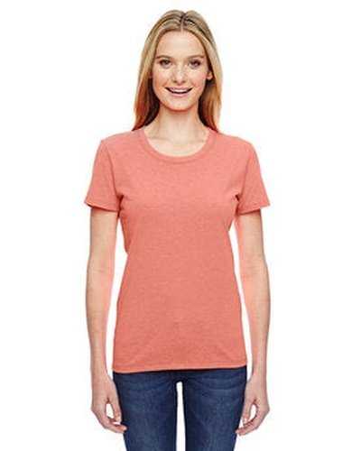 Fruit of the Loom L3930R Ladies&#39; Hd Cotton T-Shirt - Retro Heather Coral - HIT a Double