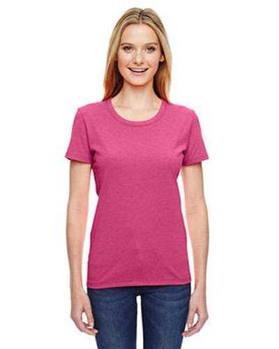 Fruit of the Loom L3930R Ladies&#39; Hd Cotton T-Shirt - Retro Heather Pink - HIT a Double