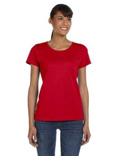 Fruit of the Loom L3930R Ladies&#39; Hd Cotton T-Shirt - True Red - HIT a Double
