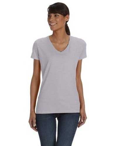Fruit of the Loom L39VR Ladies&#39; Hd Cotton V-Neck T-Shirt - Athletic Heather - HIT a Double