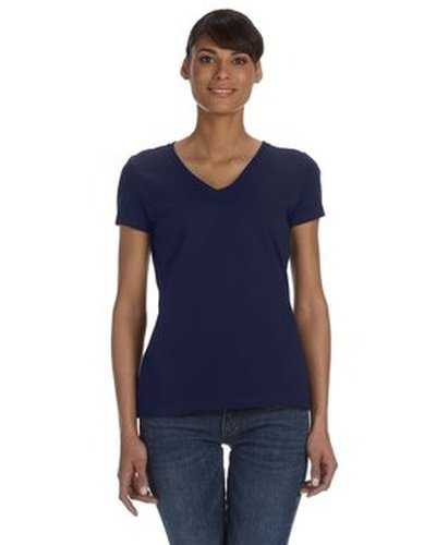 Fruit of the Loom L39VR Ladies&#39; Hd Cotton V-Neck T-Shirt - J Navy - HIT a Double