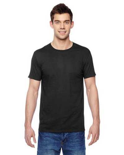 Fruit of the Loom SF45R Adult Sofspun Jersey Crew T-Shirt - Black - HIT a Double