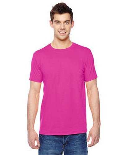 Fruit of the Loom SF45R Adult Sofspun Jersey Crew T-Shirt - Cyber Pink - HIT a Double