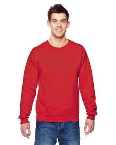 Fruit of the Loom SF72R Adult Sofspun Crewneck Sweatshirt - Fiery Red - HIT a Double