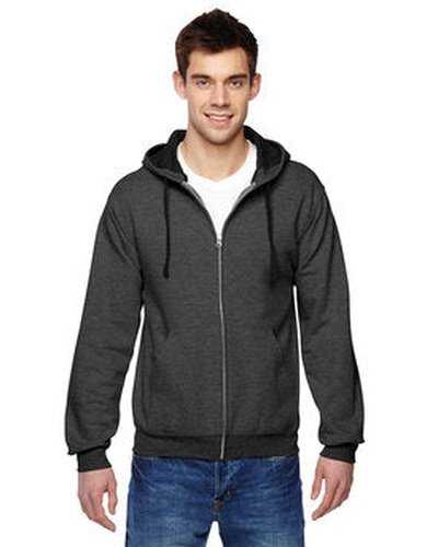 Fruit of the Loom SF73R Adult Sofspun Full-Zip Hooded Sweatshirt - Charcoal Heather - HIT a Double