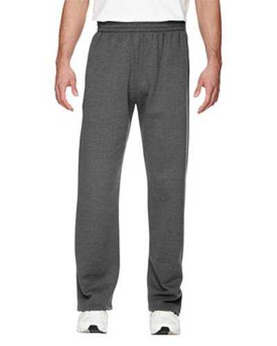 Fruit of the Loom SF74R Adult Sofspun Open-Bottom Pocket Sweatpants - Charcoal Heather - HIT a Double