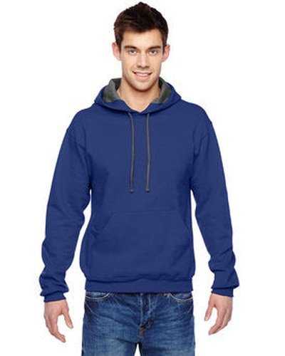 Fruit of the Loom SF76R Adult Sofspun Hooded Sweatshirt - Admiral Blue - HIT a Double