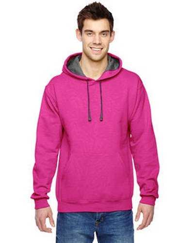 Fruit of the Loom SF76R Adult Sofspun Hooded Sweatshirt - Cyber Pink - HIT a Double