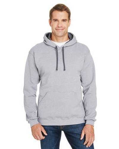 Fruit of the Loom SF77R Adult Sofspun Striped Hooded Sweatshirt - Gray Stripe - HIT a Double