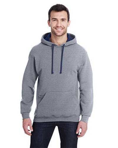 Fruit of the Loom SF77R Adult Sofspun Striped Hooded Sweatshirt - Navy Stripe - HIT a Double