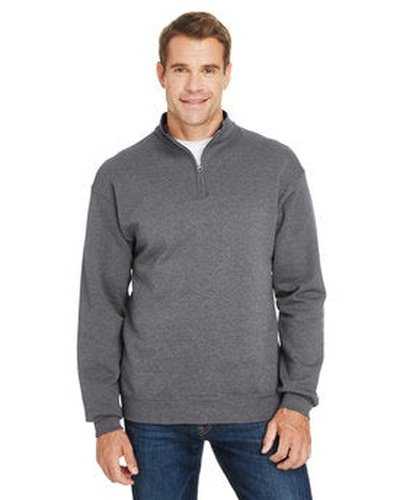 Fruit of the Loom SF95R Adult Sofspun Quarter-Zip Sweatshirt - Charcoal Heather - HIT a Double