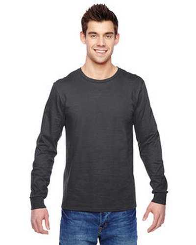 Fruit of the Loom SFLR Adult Sofspun Jersey Long-Sleeve T-Shirt - Charcoal Gray - HIT a Double