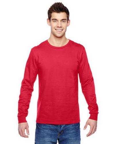 Fruit of the Loom SFLR Adult Sofspun Jersey Long-Sleeve T-Shirt - Fiery Red - HIT a Double