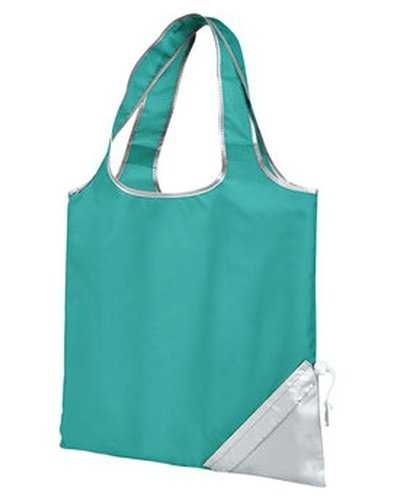 Gemline 1182 Latitiudes Foldaway Shopper Tote - Turquoise Silvr - HIT a Double