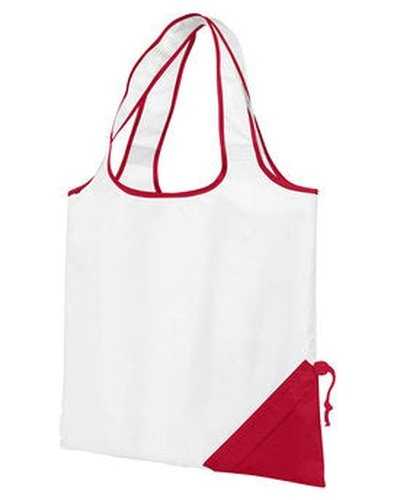 Gemline 1182 Latitiudes Foldaway Shopper Tote - White Red - HIT a Double