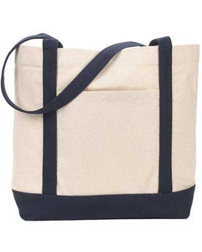 Gemline 127 Ensign&#39;s Boat Tote Bag - Natural Navy - HIT a Double
