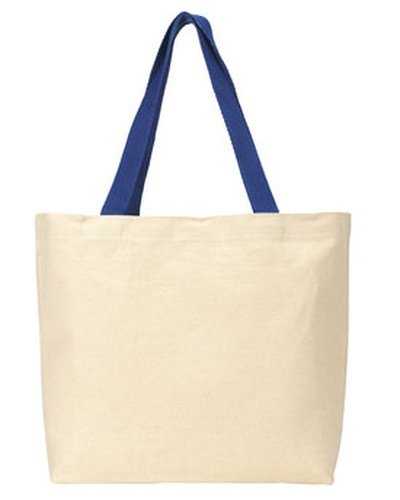 Gemline 220 Colored Handle Tote - Natural Royal - HIT a Double