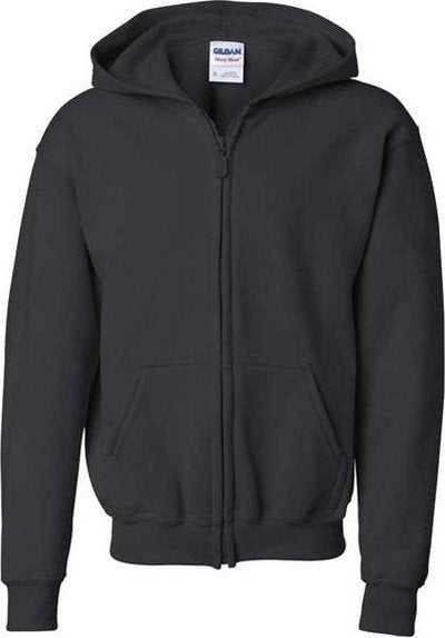 Gildan 18600B Heavy Blend Youth Full-Zip Hooded Sweatshirt - Black - HIT a Double - 1