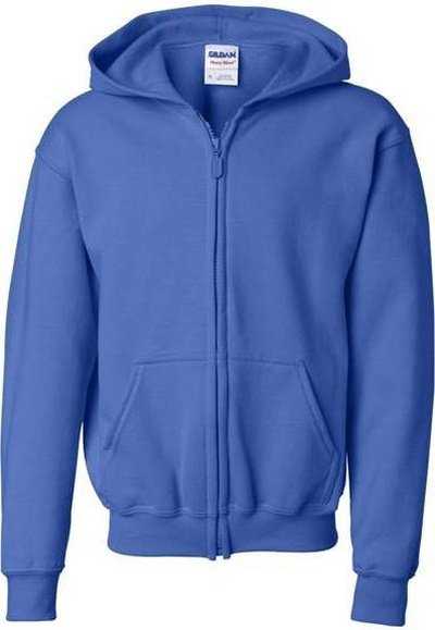 Gildan 18600B Heavy Blend Youth Full-Zip Hooded Sweatshirt - Royal - HIT a Double - 1