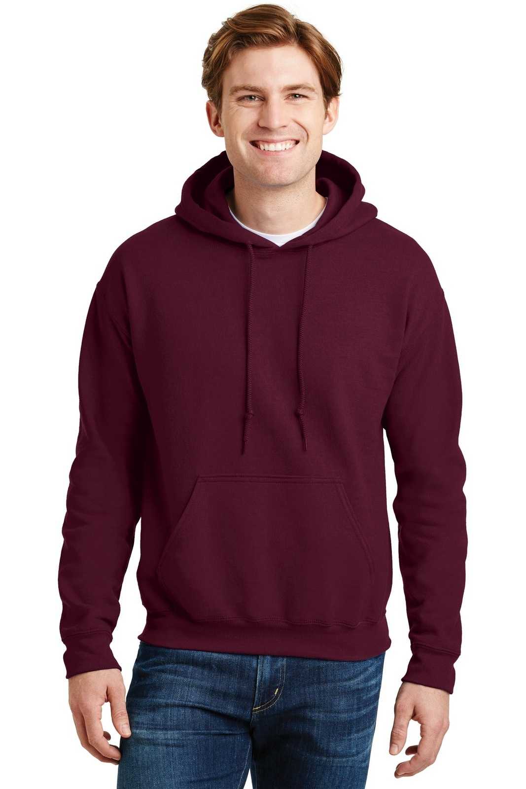 Gildan 12500 Dryblend Pullover Hooded Sweatshirt - Maroon - HIT a Double