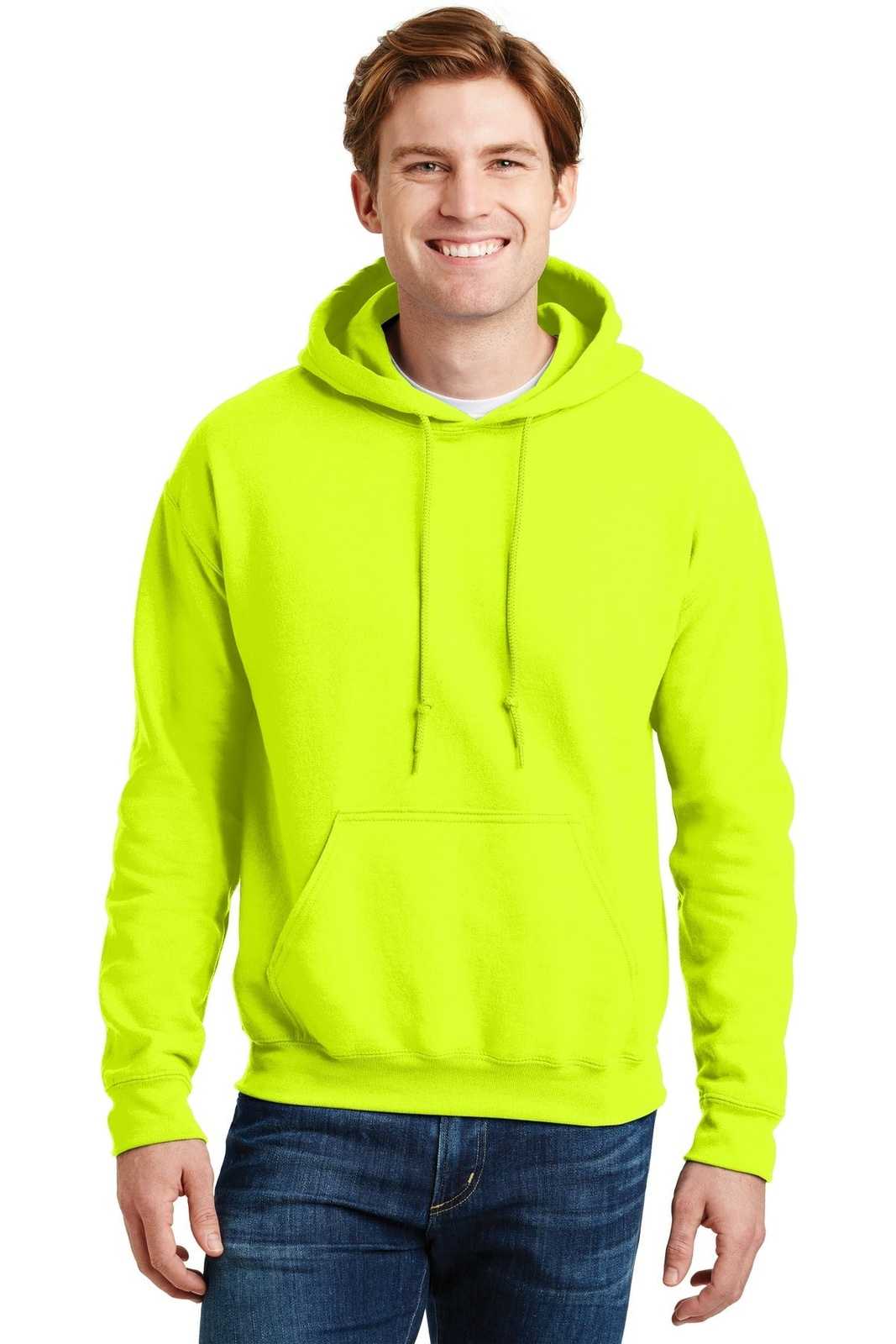 Gildan 12500 Dryblend Pullover Hooded Sweatshirt - Safety Green - HIT a Double