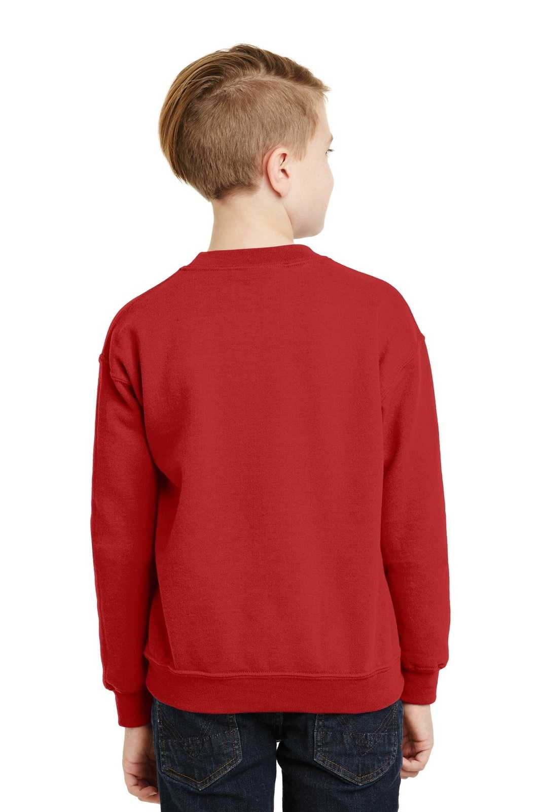 Gildan 18000B Youth Heavy Blend Crewneck Sweatshirt - Red - HIT a Double