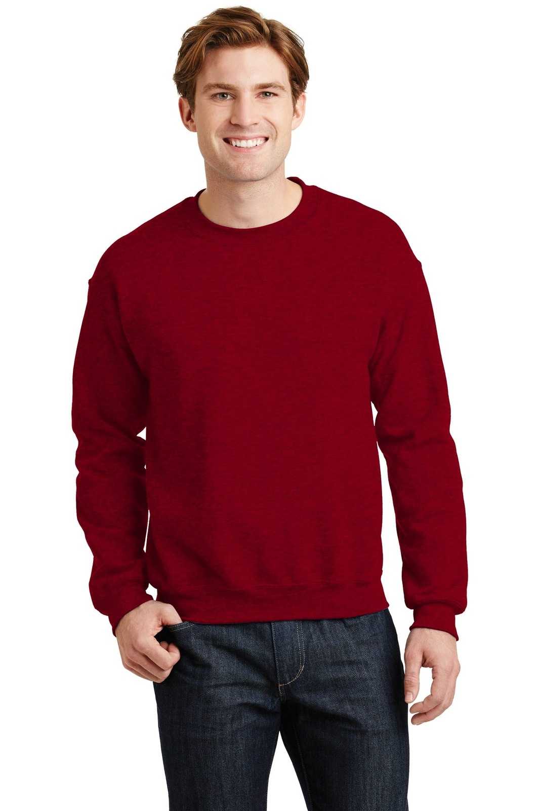 Gildan 18000 Heavy Blend Crewneck Sweatshirt - Antique Cherry Red - HIT a Double