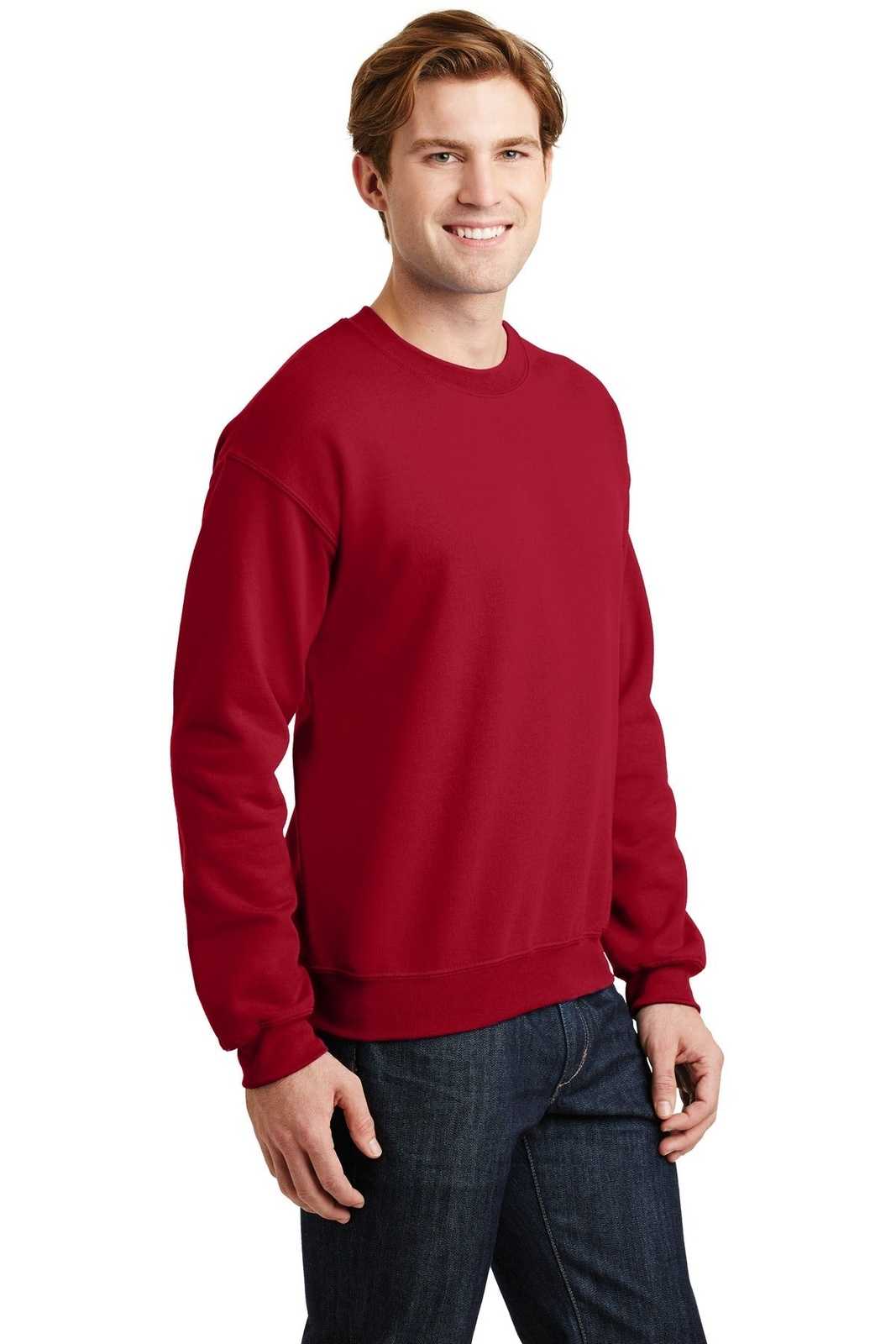 Gildan 18000 Heavy Blend Crewneck Sweatshirt - Cherry Red - HIT a Double