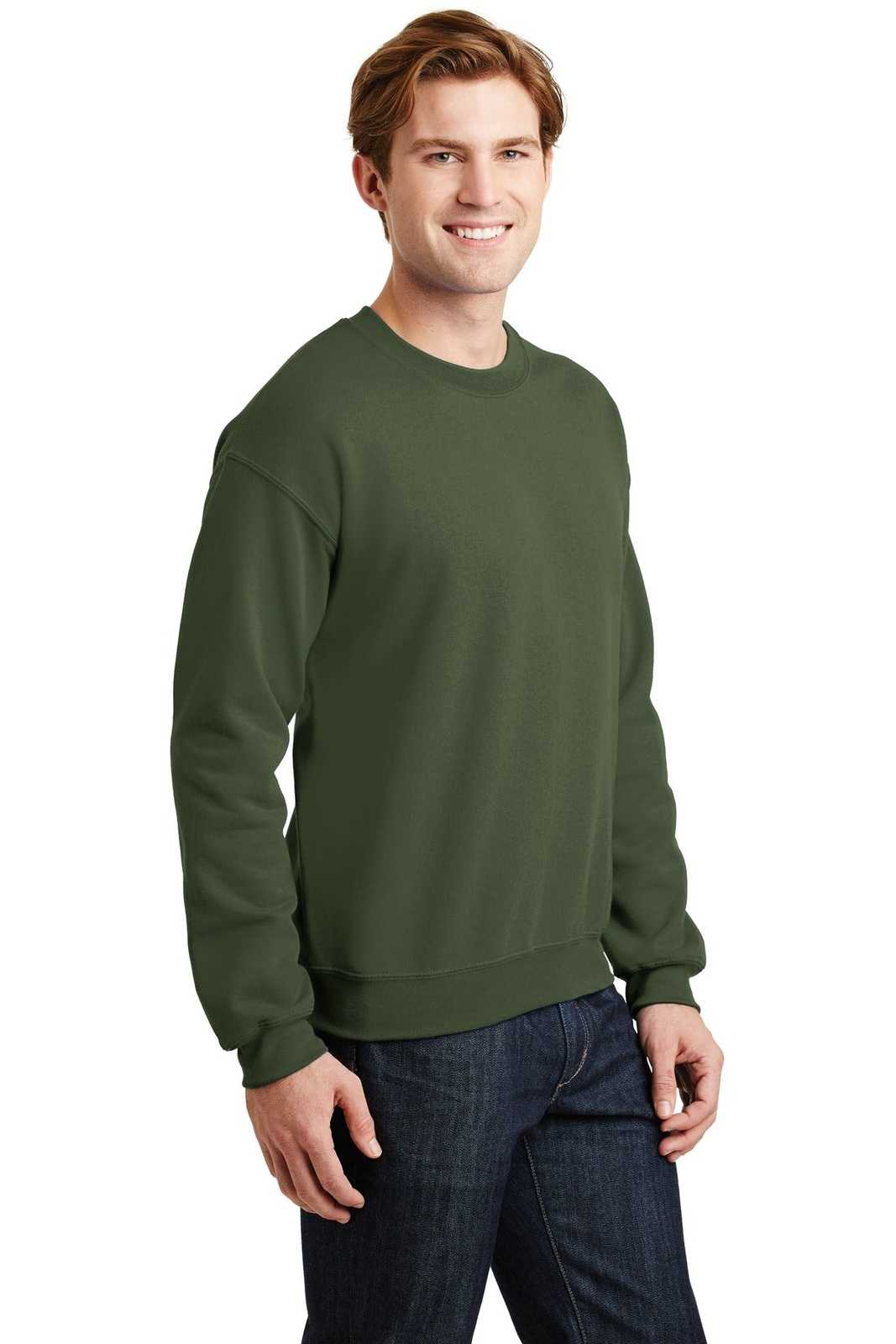 Gildan 18000 Heavy Blend Crewneck Sweatshirt - Military Green - HIT a Double