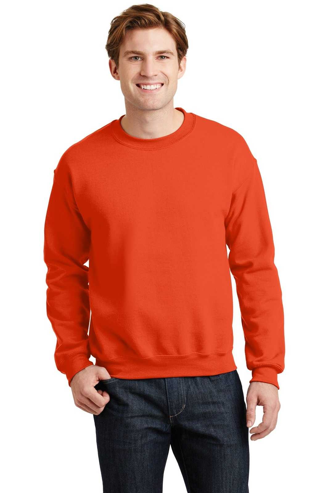 Gildan 18000 Heavy Blend Crewneck Sweatshirt - Orange - HIT a Double