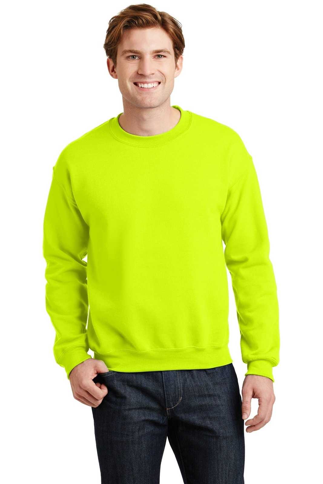 Gildan 18000 Heavy Blend Crewneck Sweatshirt - Safety Green - HIT a Double
