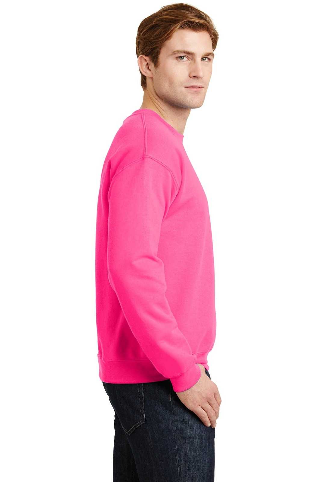 Gildan 18000 Heavy Blend Crewneck Sweatshirt - Safety Pink - HIT a Double